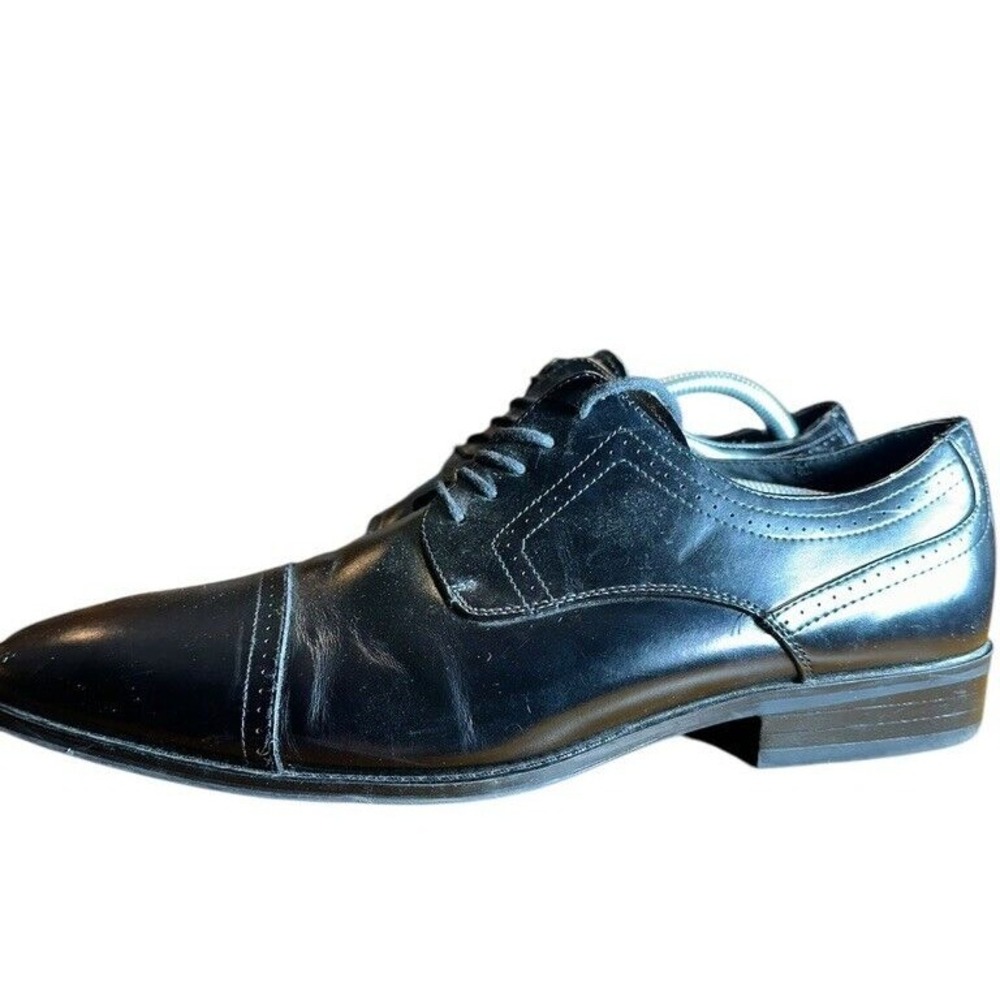 Stacy Adams Waltham Oxford Shoes Mens Size 13 M Black Leather Cap‎ Toe